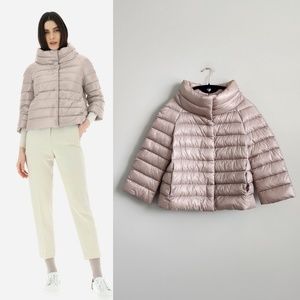 Herno Sofia Cropped Goose Down Puffer Jacket in Powder - Size IT 40 / US 4